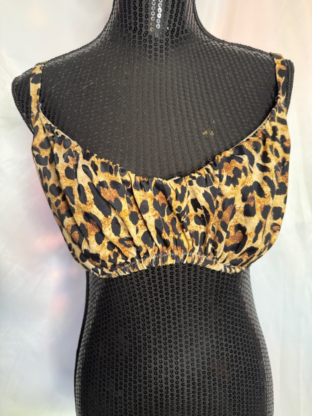 Shade & Shore Leopard Print Bikini Top - Gold, Black